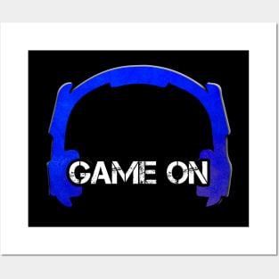 Headphones - Gamer - Graphic Gaming - Video Game Lover - Blue Posters and Art